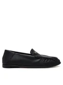 Półbuty damskie - Tommy Hilfiger Półbuty Soft Leather Squared Toe Loafer FW0FW08412 Czarny - miniaturka - grafika 1