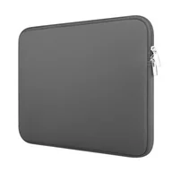 Torby na laptopy - Torba D-Pro Neopren Sleeve pokrowiec etui miękkie minimalistyczne na laptop HP Dell Lenovo MacBook Air/Pro 13/14 (Szary) - miniaturka - grafika 1
