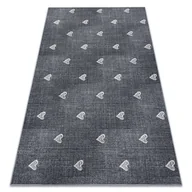 Dywany dla dzieci - Dywan dla dzieci HEARTS Jeans, przecierany serca, serduszka, dziecięca - szary 100x150 cm - miniaturka - grafika 1