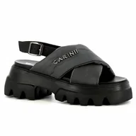 Sandały damskie - Zielone sandały na platformie CARINII - Carinii - miniaturka - grafika 1