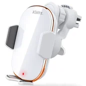 Uchwyty samochodowe do telefonów - Xblitz Automatyczny uchwyt samochodowy z bezprzewodowym ładowaniem Aurum, biały - miniaturka - grafika 1