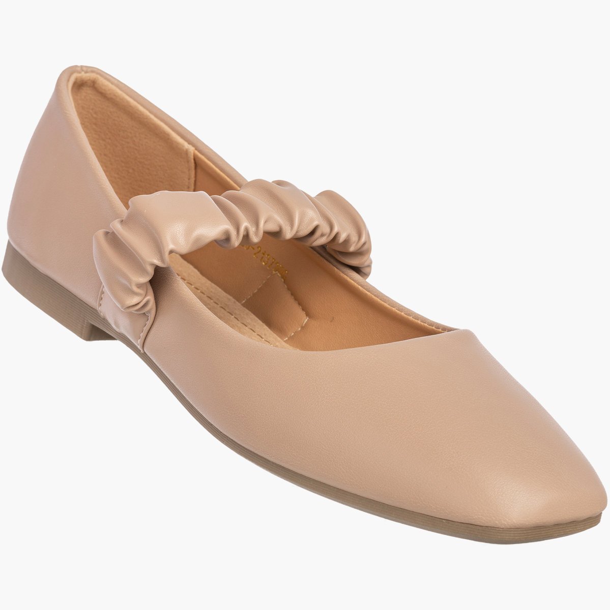 Baleriny Damskie Ekoskóra Półbuty Wsuwane Baletki Beżowe Potocki 26-21373BG 36