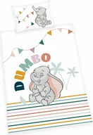 Pościel dla dzieci - Herding pościel dziecięca Renforce 2 szt. 100x135cm Dumbo Disney słonik paski kolorowy zamek błyskawiczny - miniaturka - grafika 1