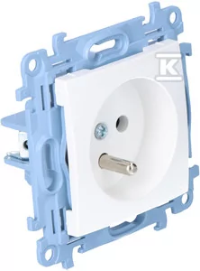 Kontakt Simon Simon Gniazdo wtyczkowe Simon Simon 10 CGZ1C.01/11 z uziemieniem pojedyncze moduł 16A 250V~ szybkozłącza biały - Gniazdka elektryczne - miniaturka - grafika 1