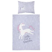 Pościel dla dzieci - Pościel niemowlęca, jednorożec, 100 x 135 cm, fioletowa - miniaturka - grafika 1