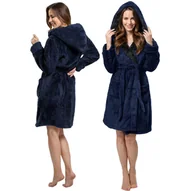 Szlafroki damskie - Tutumi Szlafrok damski Jordan Navy Black L - miniaturka - grafika 1