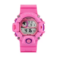 Zegarki dla dzieci - Różowy dziecięcy zegarek elektroniczny Pacific 208L-6 - miniaturka - grafika 1