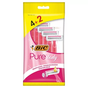 BiC PURE 3 PINK JEDNOCZĘŚCIOWE MASZYNKI DO GOLENIA 4+2 SZTUKI - Maszynki do golenia i wkłady - miniaturka - grafika 1