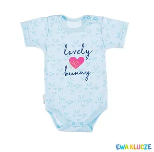 BODY LOVELY KR TURKUS DRUK R Ewa Klucze - BODY LOVELY KR TURKUS DRUK R098 - Body dla niemowląt - miniaturka - grafika 1