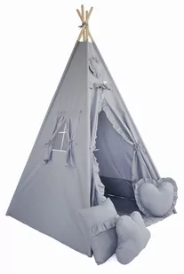 Namiot Tipi z falbankami zestaw SZARY zawieszka Gratis! - Namioty i tipi dla dzieci - miniaturka - grafika 1