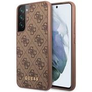 Guess GUHCS23SG4GFBR S23 S911 brązowy/brown hard case 4G Metal Gold Logo