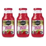 Soki i napoje niegazowane - Sady Wincenta Sok 100% jabłkowo-wiśniowy naturalnie mętny tłoczony NFC Zestaw 3 x 330 ml - miniaturka - grafika 1