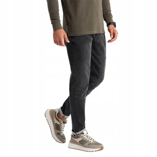 Spodnie męskie jeansowe TAPER FIT czarne V3 OM-PADP-0161 L - Spodnie męskie - miniaturka - grafika 1