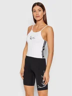Koszulki i topy damskie - Karl Lagerfeld Kani Top Small Signature Tape 6137010 Biały Cropped Fit - miniaturka - grafika 1