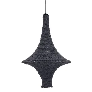 Wisząca lampa na szydełku Alda 5112 Shilo dekoracyjna do salonu czarny - Lampy sufitowe - miniaturka - grafika 1