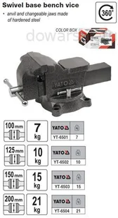 Yato imadło ślusarskie, obrotowe 200 mm YT-6504 - Imadła i ściski - miniaturka - grafika 1