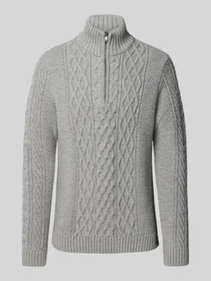 Sweter z dzianiny ze ściegiem warkoczowym model ‘Jacob’ - Swetry męskie - miniaturka - grafika 1