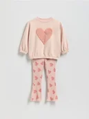 Bluzy dla dziewczynek - Reserved - Bawełniany komplet - pastelowy róż - miniaturka - grafika 1