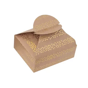 Pudełka składane Candy Box paski 6 x 7.5 x 2.5 cm złote 4 szt. - Opakowania i torebki na prezenty - miniaturka - grafika 1
