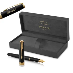 Pióro Wieczne Parker Sonnet Black Lacquer GT (M stalówka ze stali) z grawerem - Zestawy piśmiennicze - miniaturka - grafika 1