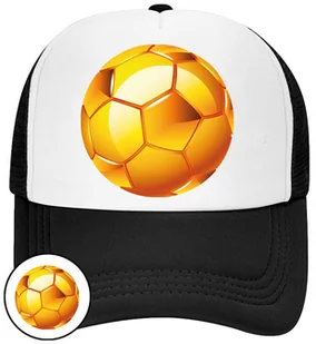 CZAPKA Z DASZKIEM PIŁKA NOŻNA DLA DZIECI SIATKA CZARNA BEJSBOLÓWKA - Czapki i chusty sportowe męskie - miniaturka - grafika 1