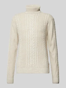 Sweter z dzianiny z wzorem warkocza - Swetry męskie - miniaturka - grafika 1