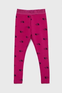 Spodnie i spodenki dla dziewczynek - The North Face legginsy dziecięce kolor fioletowy wzorzyste - grafika 1