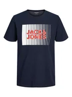 Koszulki męskie - Jack & Jones Koszulka "Corp Logo" w kolorze granatowym - miniaturka - grafika 1