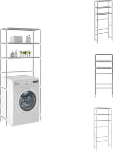vidaXL Wieszak na pralkę 3 półki srebrny 69x28x169 cm - Wieszak na ręczniki - Ręczniki - miniaturka - grafika 1