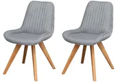 Krzesła - TACOMA Krzesło Tapicerowane, komplet 2 szt. #14 Jasny Szary 56x60x85 cm - miniaturka - grafika 1