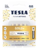 Baterie i akcesoria - BATERIE ALKALICZNE TESLA AAA/LR03/1,5V 4SZT GOLD+ - miniaturka - grafika 1