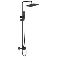 Zestawy prysznicowe - Laveo Kolumna natryskowa z baterią czarny mat PLA 70KX - miniaturka - grafika 1