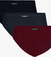 Majtki męskie - Slipy męskie Atlantic 3SMP-129 Classic 3-pak cza/grf/bur - miniaturka - grafika 1