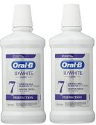 Płyny do płukania jamy ustnej - Zestaw płynów do płukania ust do wybielania zębów Oral-B Mouthwash Bucal 3d White Luxe 2x500 ml (4210201207986) - miniaturka - grafika 1