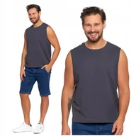 Koszulki męskie - TANK-TOP Męski Koszulka Bez Rękawów Bokserka Gładki Podkoszulek MORAJ M - miniaturka - grafika 1