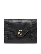 Portfele - Coccinelle Mały Portfel Damski TBN Coccinelle C-ME Lizard E2 TBN 11 F0 01 Czarny - miniaturka - grafika 1