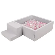 Suche baseny - KiddyMoon Piankowy plac zabaw PPZP-KW30D-122 z piłeczkami jasnoszary: pudrowy róż-perła-transparent basen 100/schodek Zabawka plac zabaw - miniaturka - grafika 1