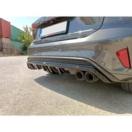 Akcesoria tuningowe - Motordrome K165-003 Osłona tylnego zderzaka (dyfuzor) kompatybilna z Ford Focus IV ST/ST-Line HB 2018-2022 (ABS błyszczący czarny) - miniaturka - grafika 1