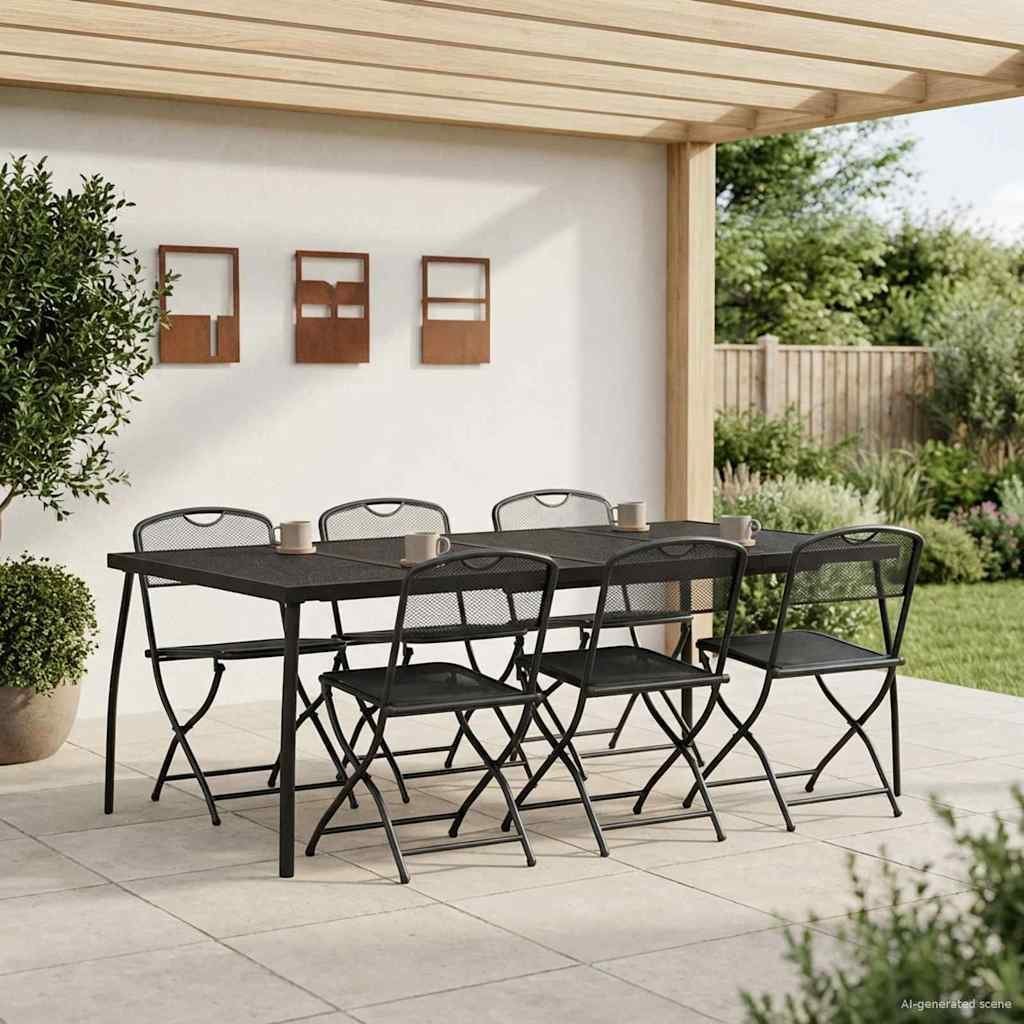 vidaXL Zestaw Mebli Ogrodowych 7 pcs antracytowy Żelazo i stal 3422899
