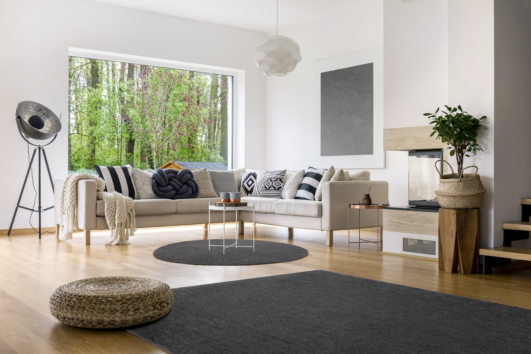 Nowoczesny dywan do prania LATIO 71351100 koło szary koło 80 cm