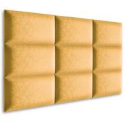 Meble modułowe i akcesoria - Muralo, Panel tapicerowany ścienny, Prostokąt, Żółty welur, 60x30 cm - miniaturka - grafika 1