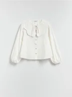 Moda i Uroda OUTLET - Reserved - Koszula z ozdobnym kołnierzem - biały - miniaturka - grafika 1