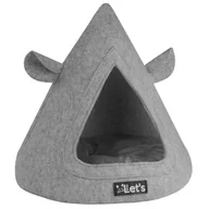 Legowiska dla kotów - Let's Sleep Jaskinia dla zwierząt TeePee, szara - miniaturka - grafika 1