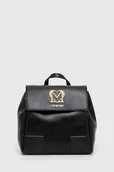 Plecaki - Love Moschino plecak damski kolor czarny mały z aplikacją - miniaturka - grafika 1