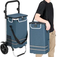 Torby i wózki na zakupy - Wózek torba na zakupy na kółkach składany wodoodporny 42l odblaski niebieski - miniaturka - grafika 1