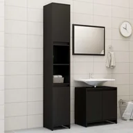 Meble łazienkowe - vidaXL vidaXL 3-częściowy zestaw mebli łazienkowych, czarny, płyta wiórowa 8720286166369 - miniaturka - grafika 1