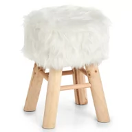 Krzesełka i taborety dla dzieci - ZELLER Taboret dziecięcy z pluszowym siedziskiem ZOTTEL biały ZELLER 17020 - miniaturka - grafika 1