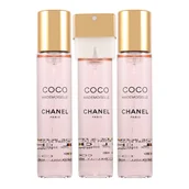 Zestawy perfum damskich - Chanel Coco Mademoiselle Twist and Spray Gabrielle 3x20ml woda perfumowana wkłady+atomizer - miniaturka - grafika 1