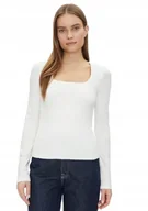 Bluzki damskie - GAP BIAŁA DOPASOWANA BLUZKA Z DŁUGIM RĘKAWEM W MIEJSKIM STYLU XL KWB - miniaturka - grafika 1