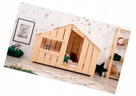 Łóżeczka i kojce - ŁÓŻKO DREWNIANY DOMEK Z DASZKIEM == DLA DZIECKA - miniaturka - grafika 1